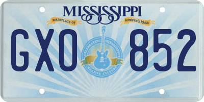 MS license plate GXO852