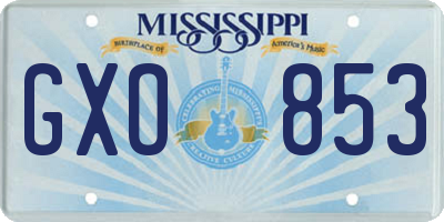 MS license plate GXO853