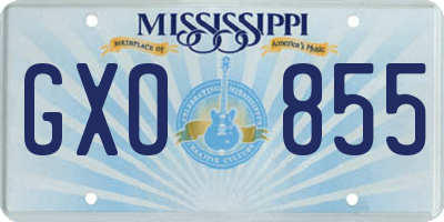 MS license plate GXO855