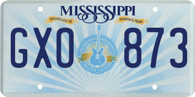 MS license plate GXO873