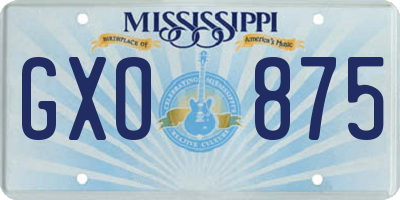 MS license plate GXO875