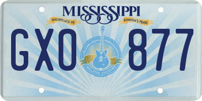 MS license plate GXO877