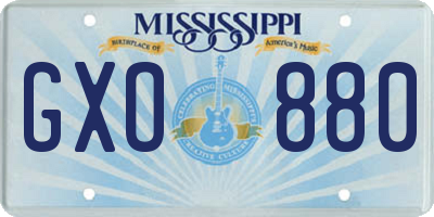 MS license plate GXO880
