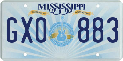 MS license plate GXO883