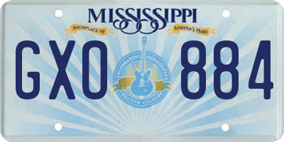 MS license plate GXO884