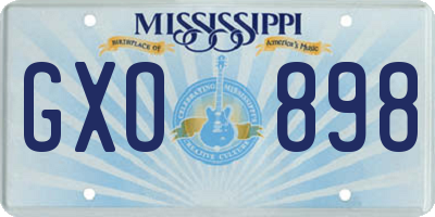 MS license plate GXO898