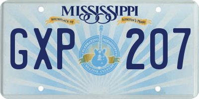 MS license plate GXP207