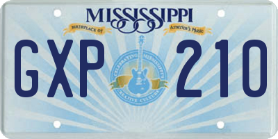 MS license plate GXP210