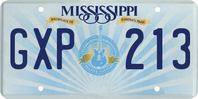 MS license plate GXP213