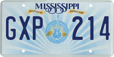 MS license plate GXP214