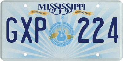 MS license plate GXP224