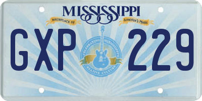 MS license plate GXP229