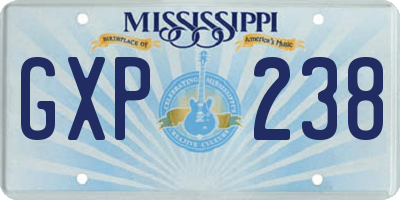 MS license plate GXP238