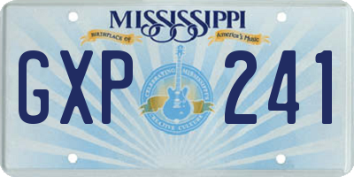 MS license plate GXP241