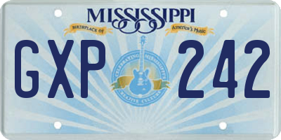 MS license plate GXP242