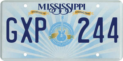 MS license plate GXP244