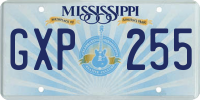 MS license plate GXP255