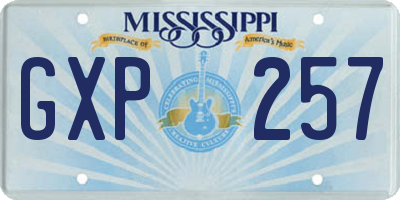 MS license plate GXP257