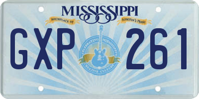MS license plate GXP261