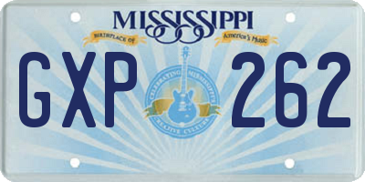 MS license plate GXP262