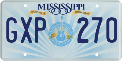 MS license plate GXP270