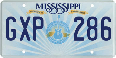MS license plate GXP286