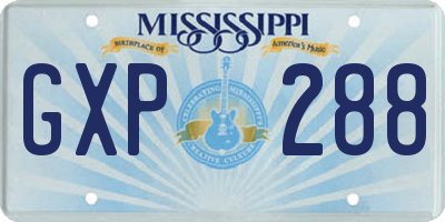 MS license plate GXP288