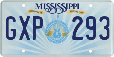 MS license plate GXP293