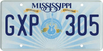 MS license plate GXP305