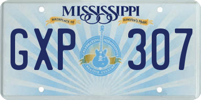 MS license plate GXP307