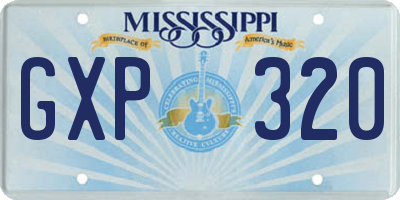 MS license plate GXP320