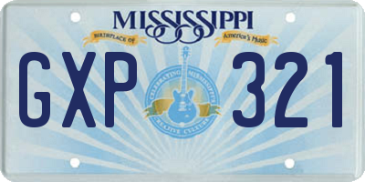 MS license plate GXP321
