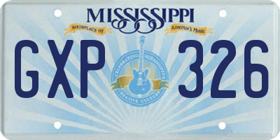 MS license plate GXP326