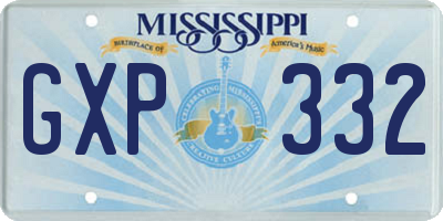 MS license plate GXP332