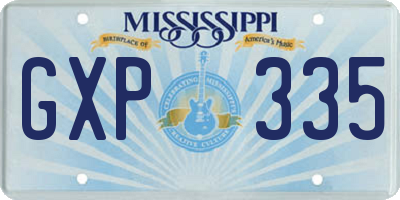 MS license plate GXP335