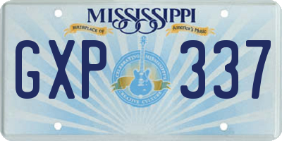 MS license plate GXP337