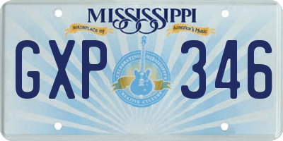 MS license plate GXP346