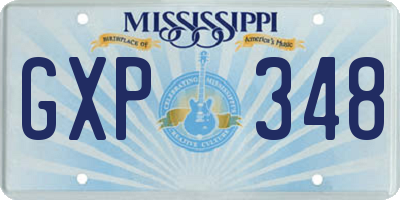 MS license plate GXP348