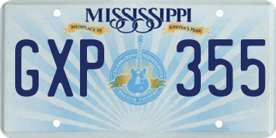 MS license plate GXP355