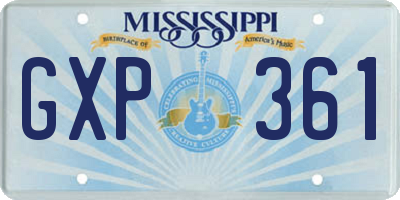 MS license plate GXP361