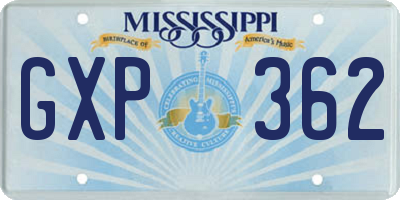 MS license plate GXP362