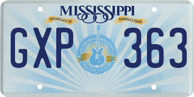 MS license plate GXP363