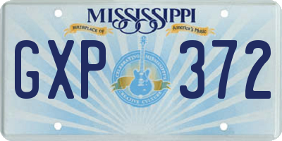MS license plate GXP372