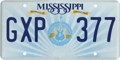 MS license plate GXP377