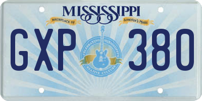 MS license plate GXP380