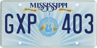 MS license plate GXP403