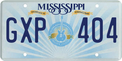 MS license plate GXP404