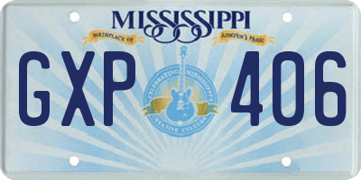 MS license plate GXP406