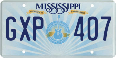 MS license plate GXP407