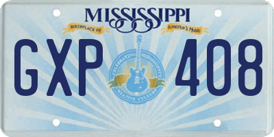 MS license plate GXP408
